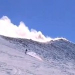 Extreme snowboarding on Etna