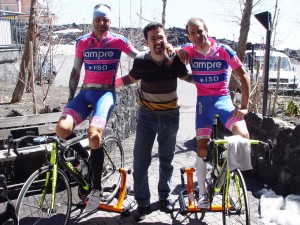 Team Lampre on Etna at Hotel Corsaro