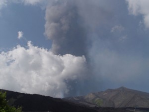 Pit Crater Etna Eruption from Hotel Corsaro 090711