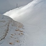 Road under snow on Etna