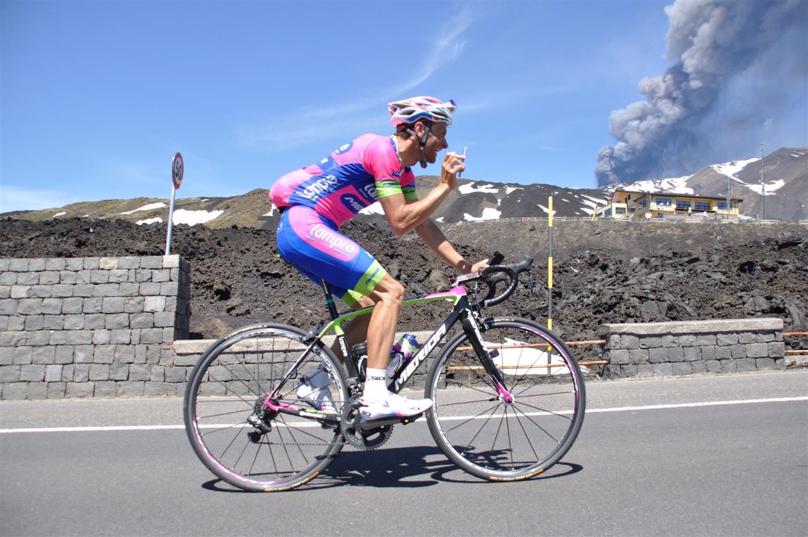 Michele Scarponi sull'Etna